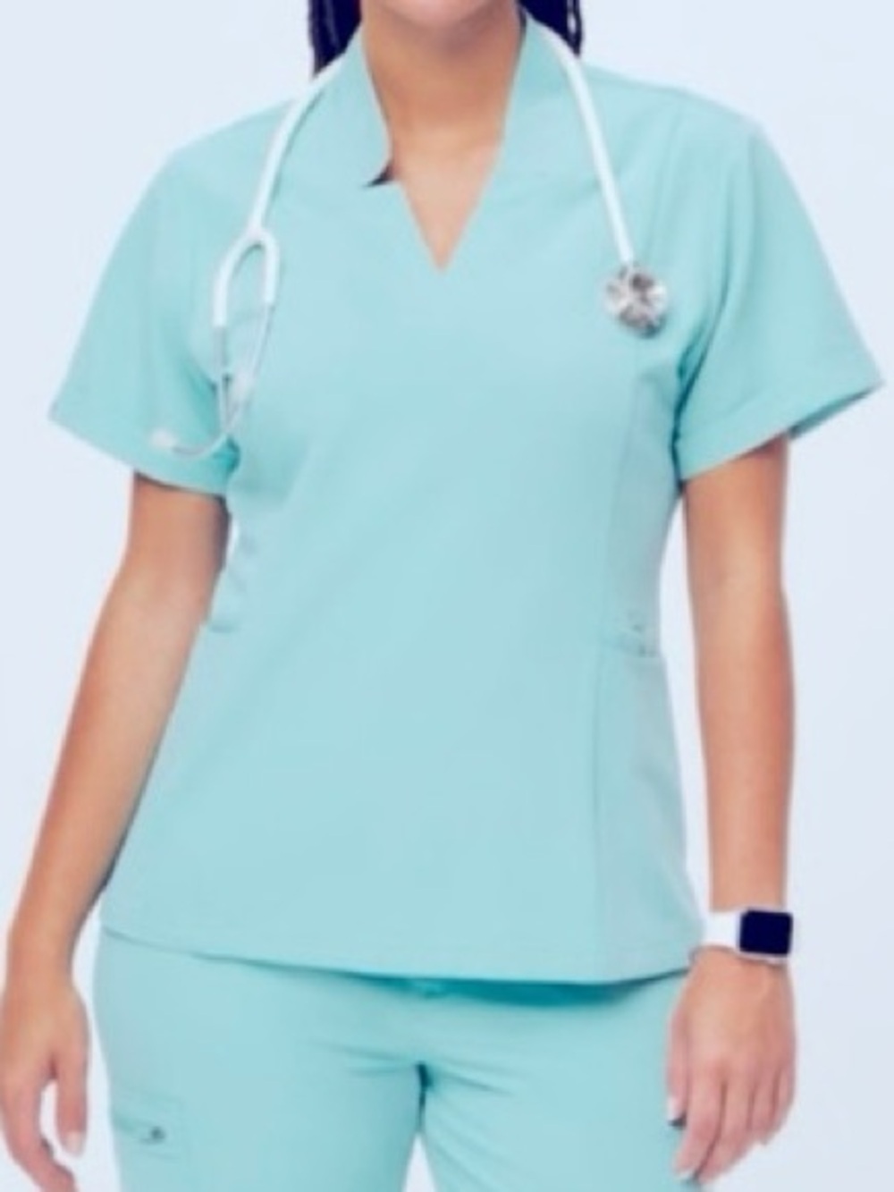 NWT! FIGS Inala Slim Scrub Top size XS Aquamarine